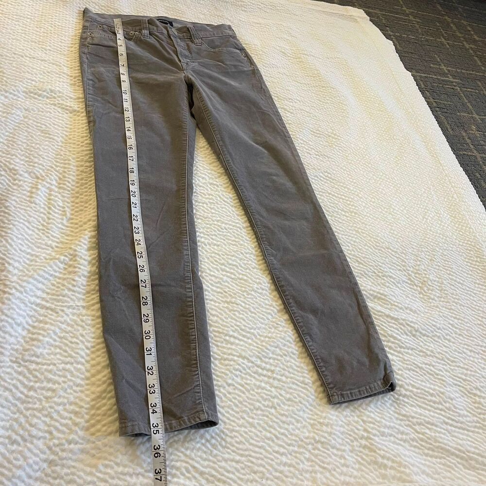 J Crew Jeans Womens 25 Gray Corduroy 9 High Rise Toothpick Stretch Skinny Pants - Picture 12 of 12